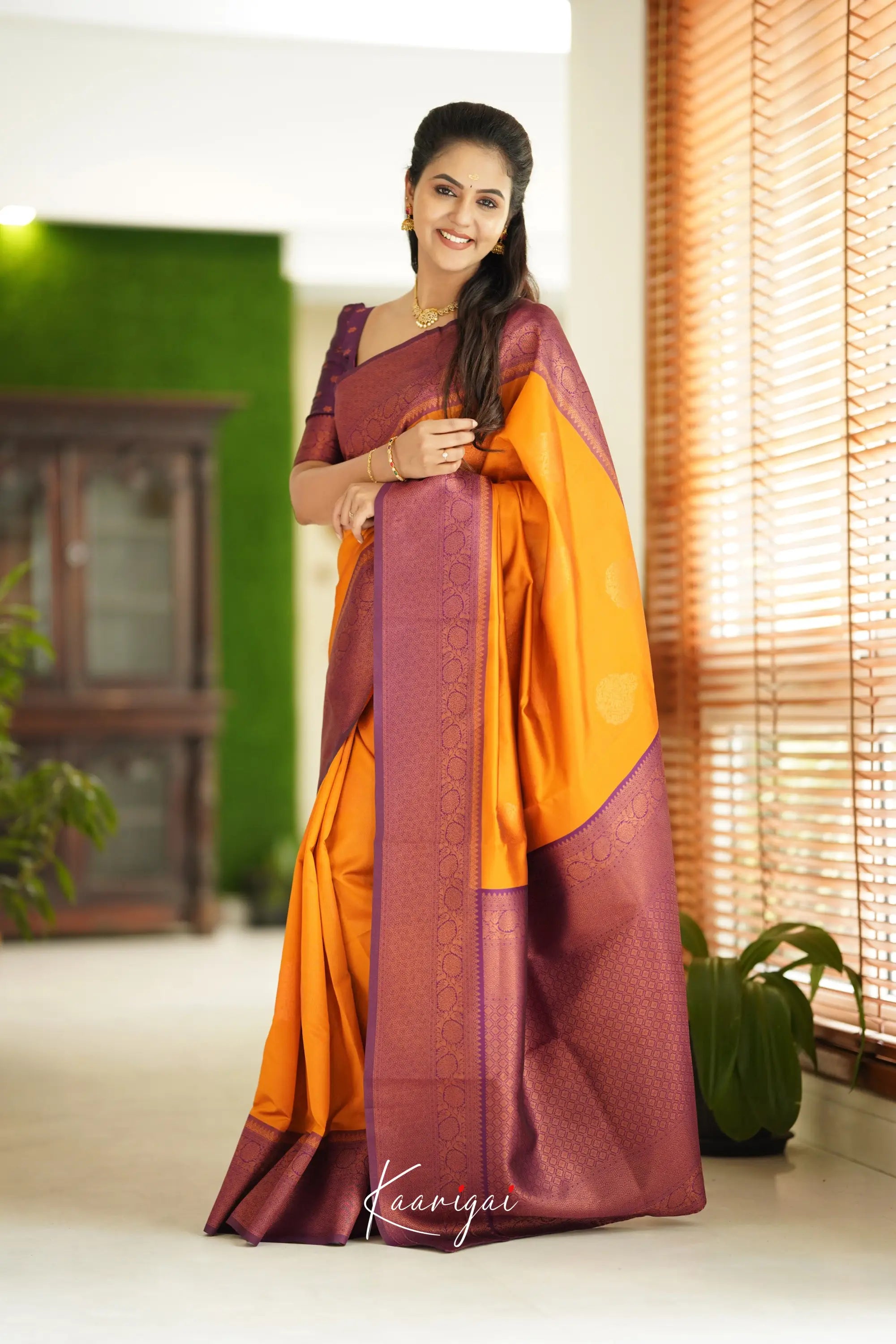 Sita - Bright Yellow Semi Silk Saree Sarees