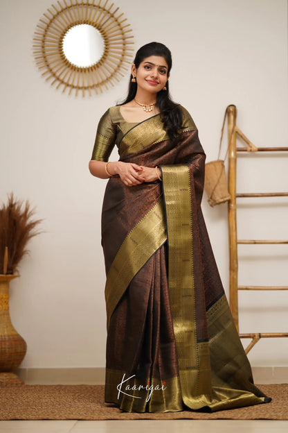 Sita - Brownish Maroon Semi Silk Saree Sarees