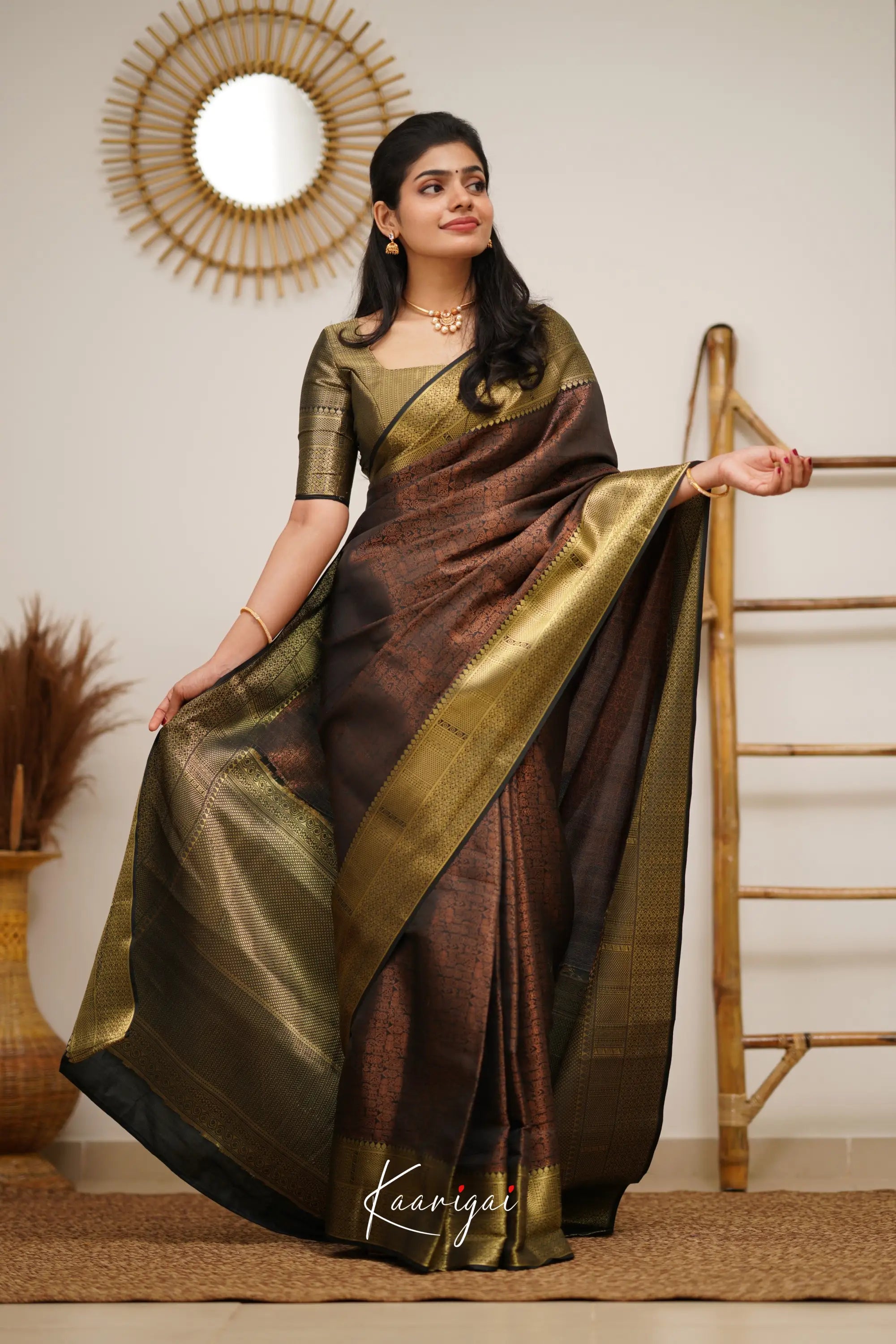 Sita - Brownish Maroon Semi Silk Saree Sarees