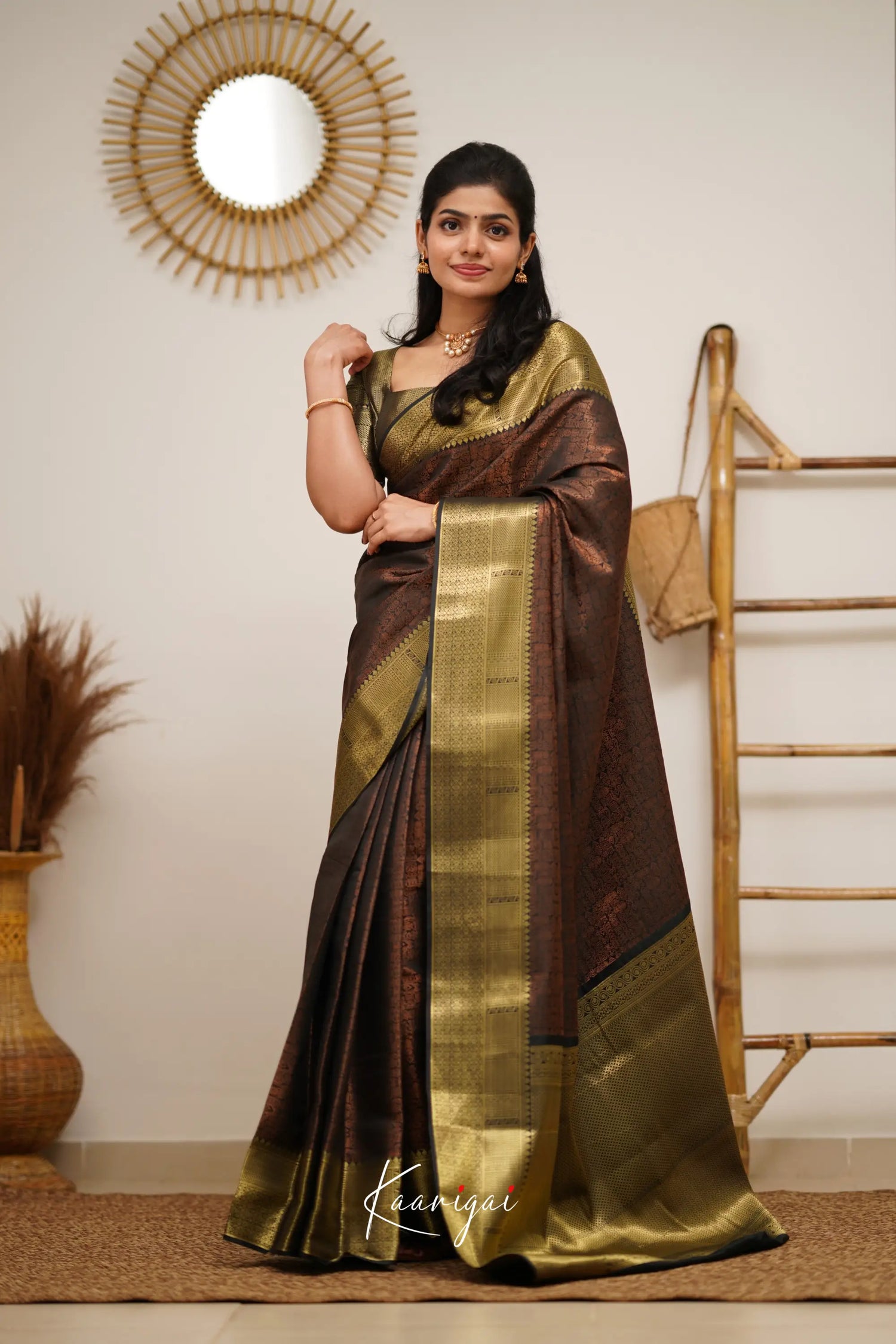 Sita - Brownish Maroon Semi Silk Saree Sarees