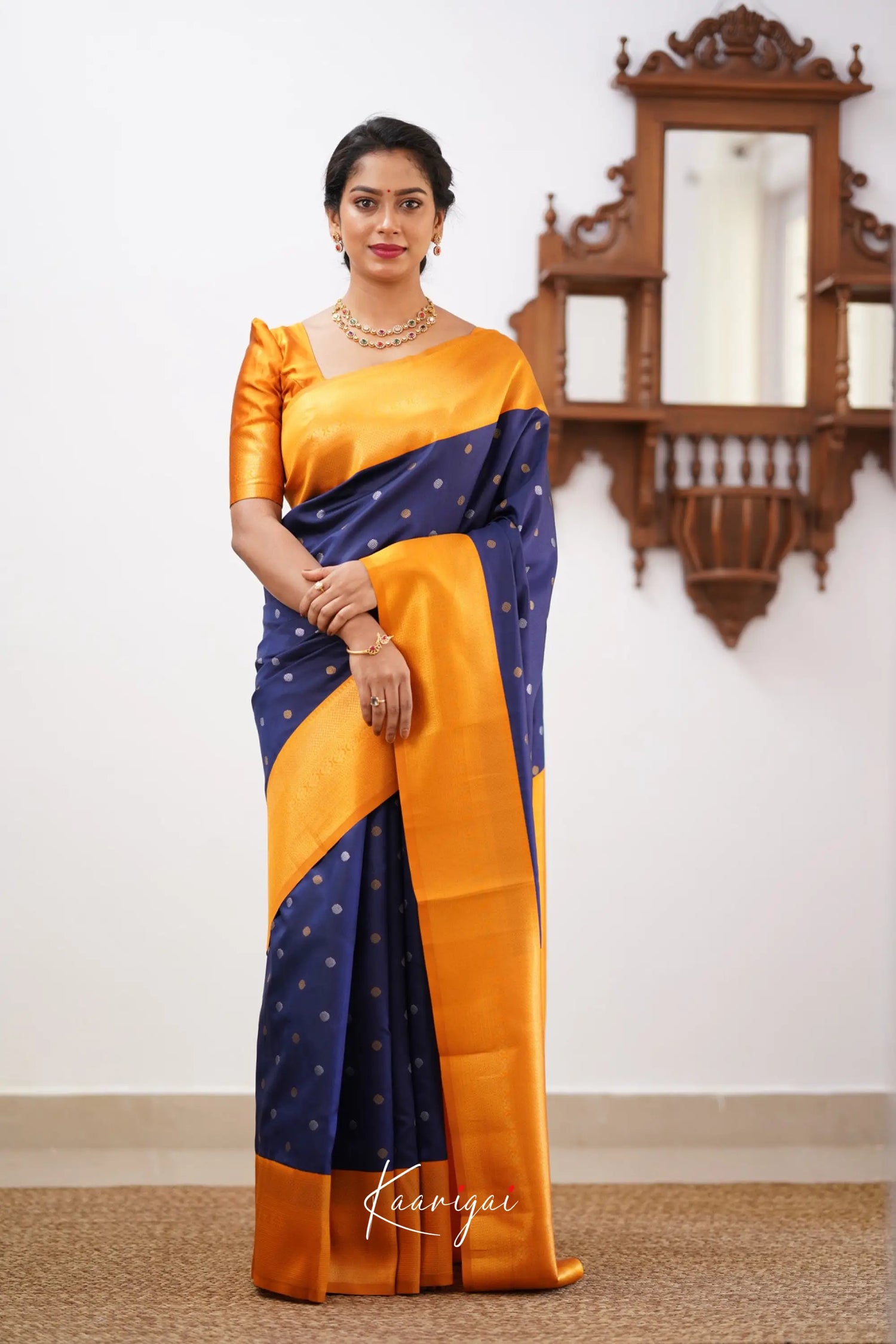 Sita - Dark Blue Semi Silk Saree Sarees