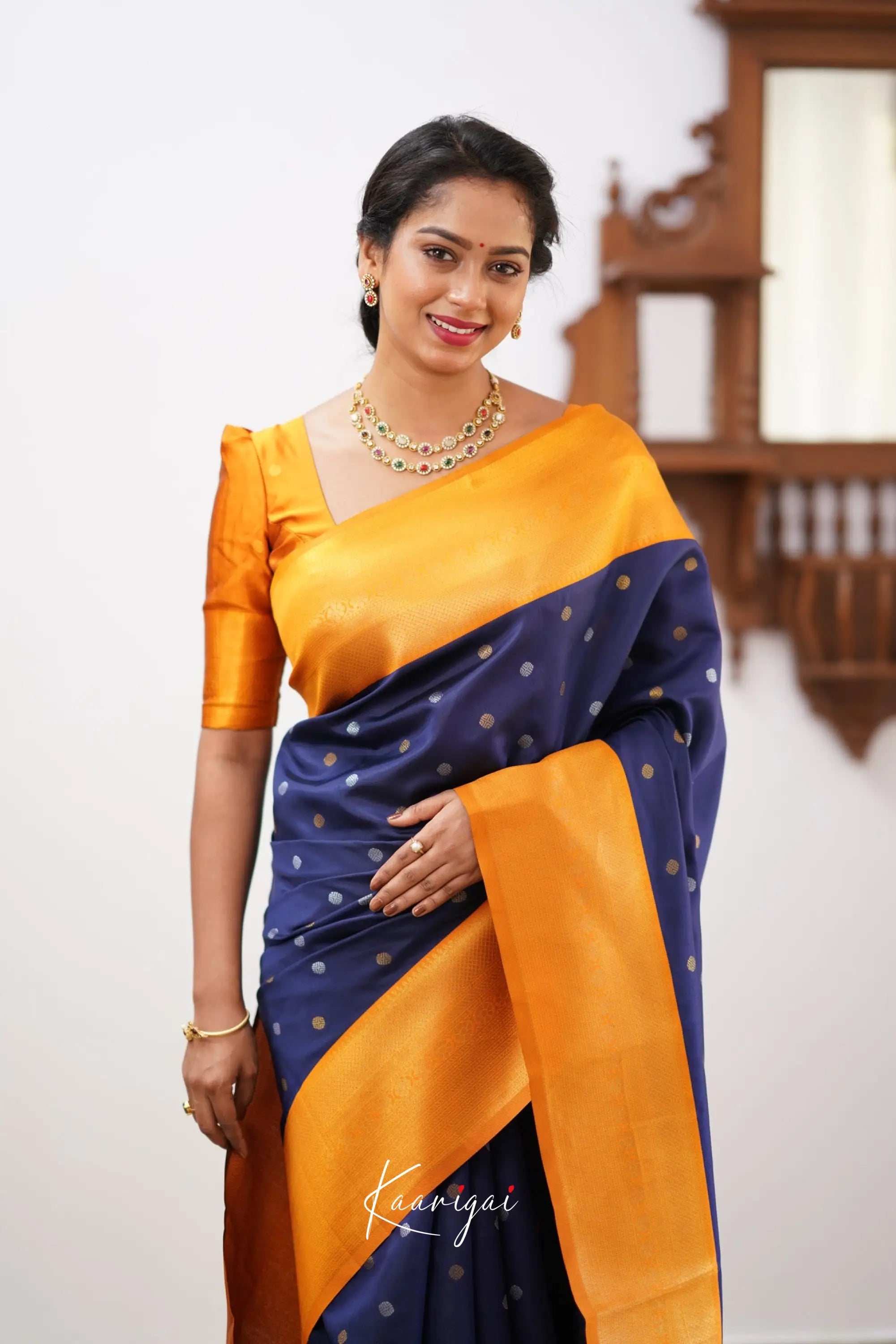 Sita - Dark Blue Semi Silk Saree Sarees