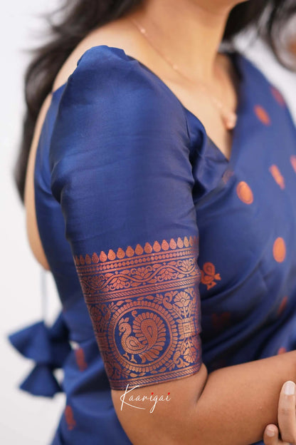 Sita- Dark Blue Semi Silk Saree Sarees