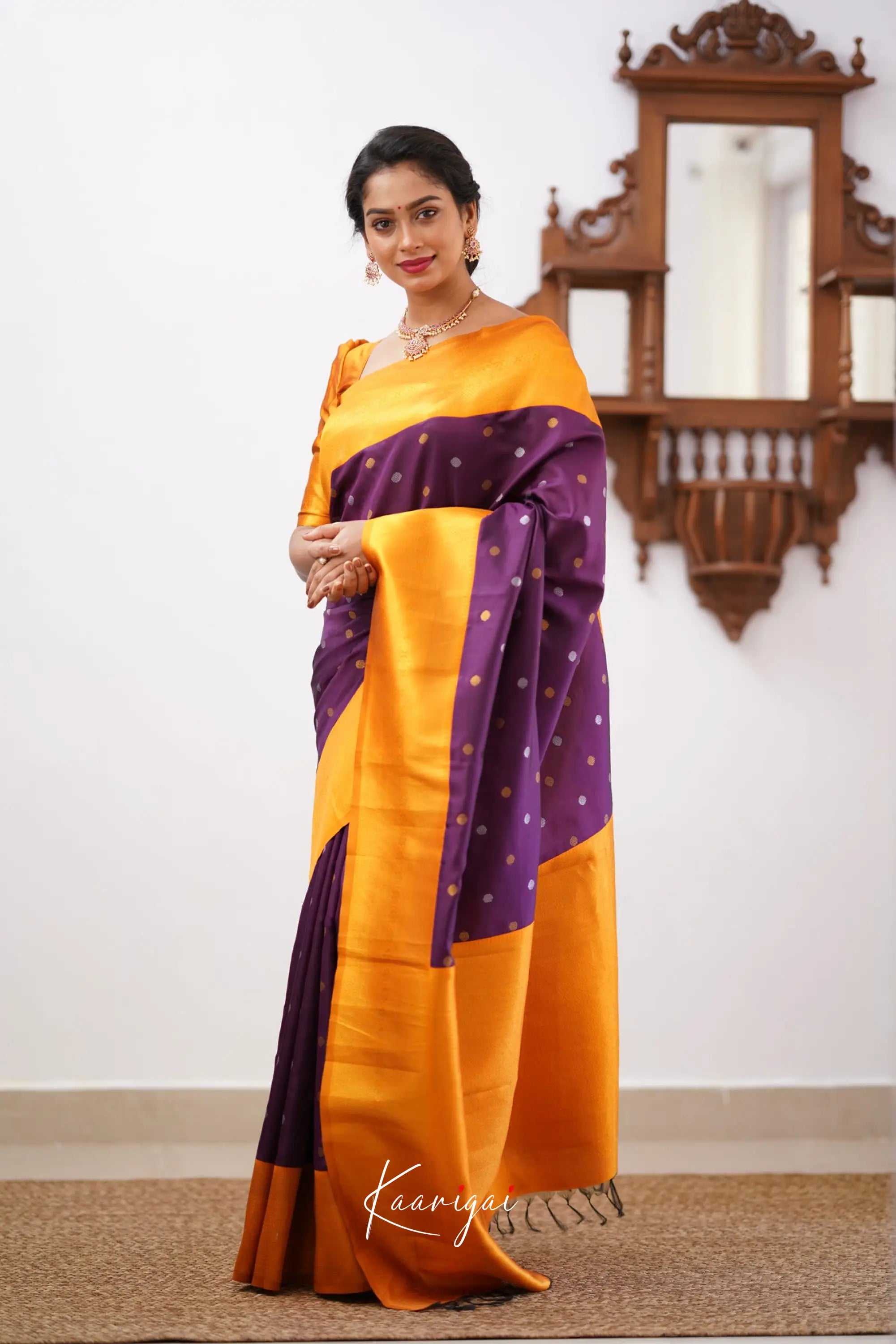 Sita - Dark Purple Semi Silk Saree Sarees