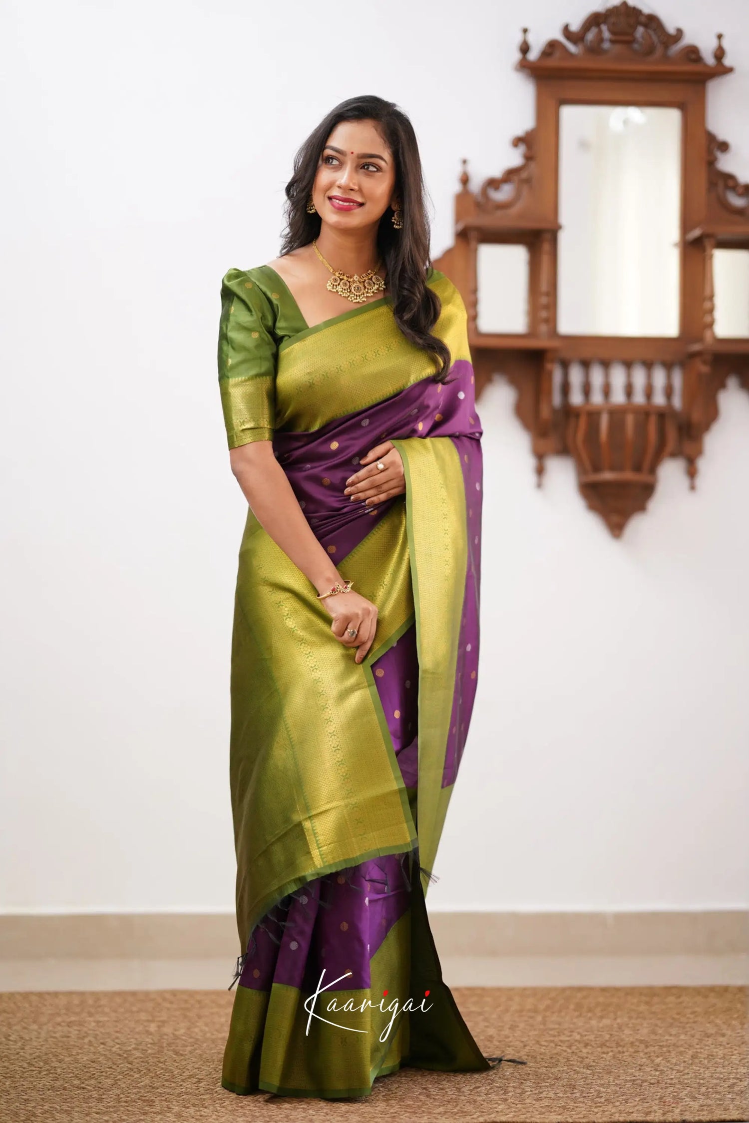 Sita - Dark Purple Semi Silk Saree Sarees