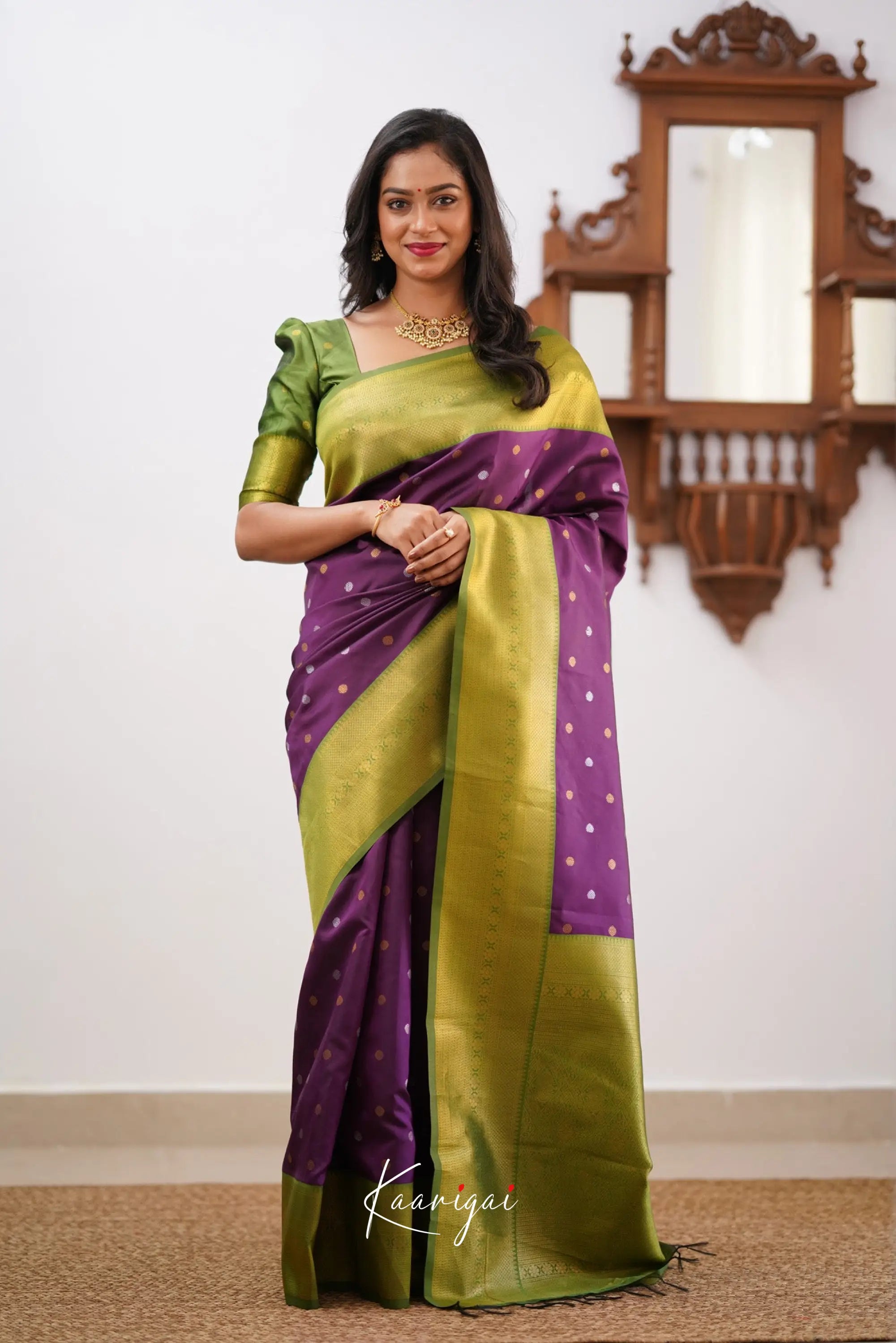 Sita - Dark Purple Semi Silk Saree Sarees