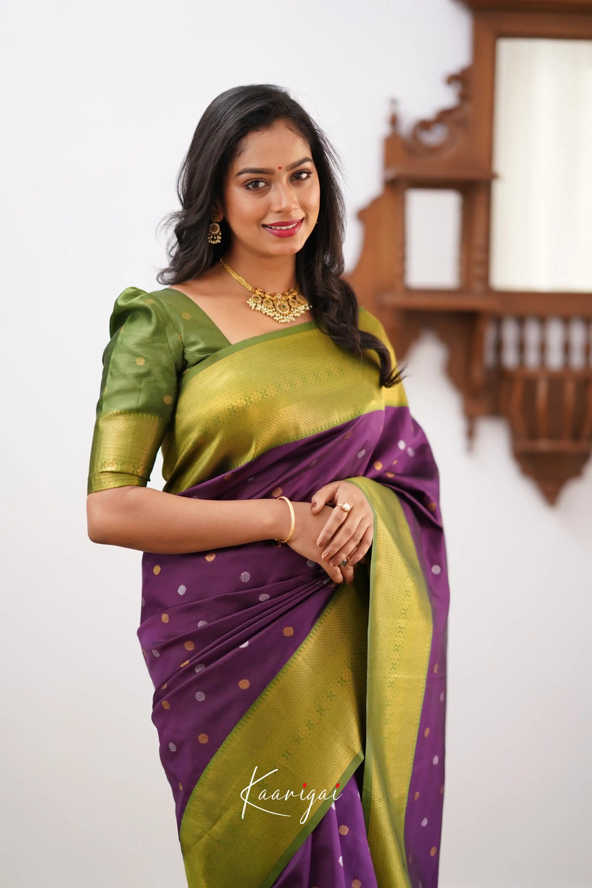 Sita - Dark Purple Semi Silk Saree Sarees