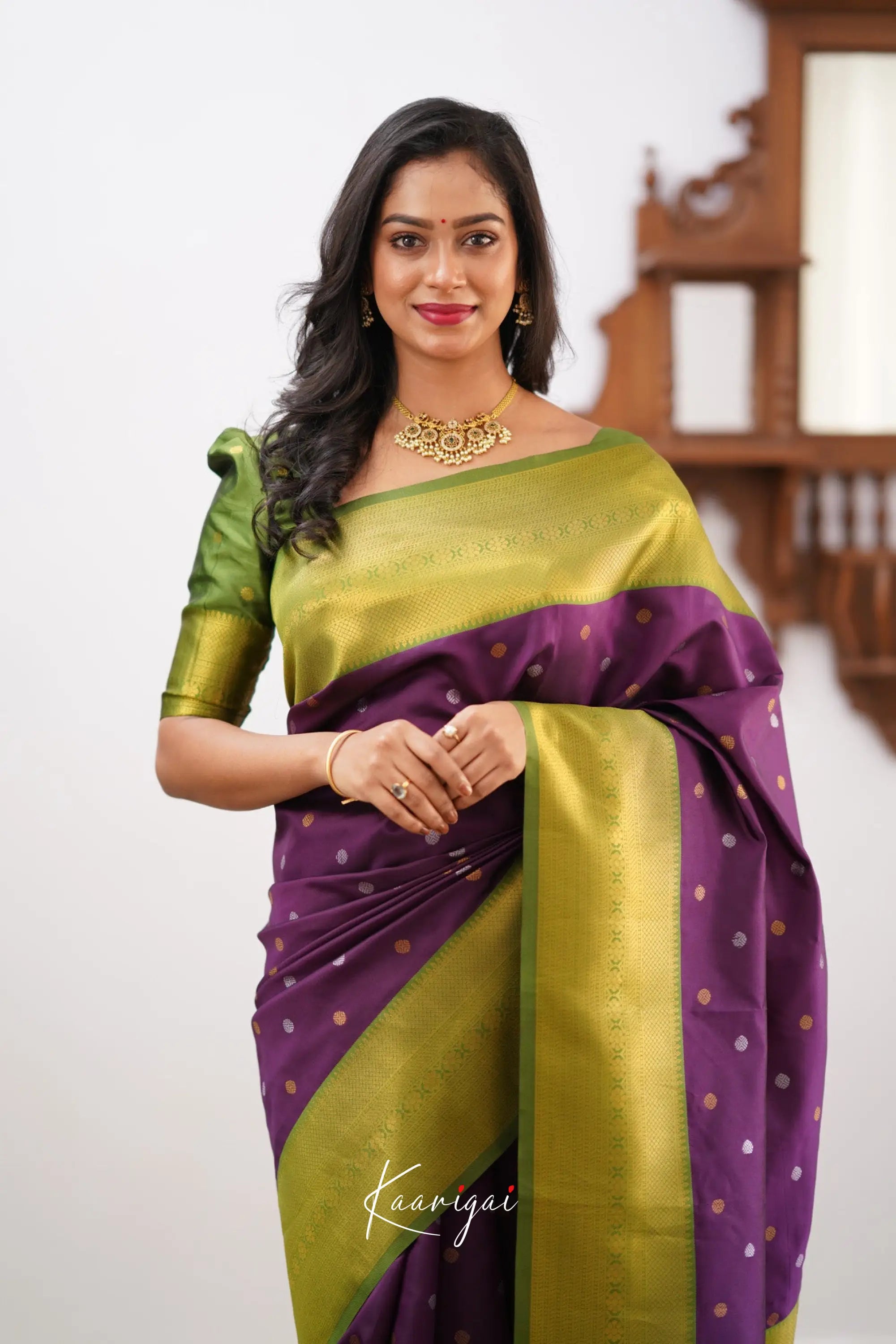 Sita - Dark Purple Semi Silk Saree Sarees