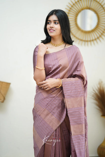 Sita - Mauve Brown Semi Silk Saree Sarees