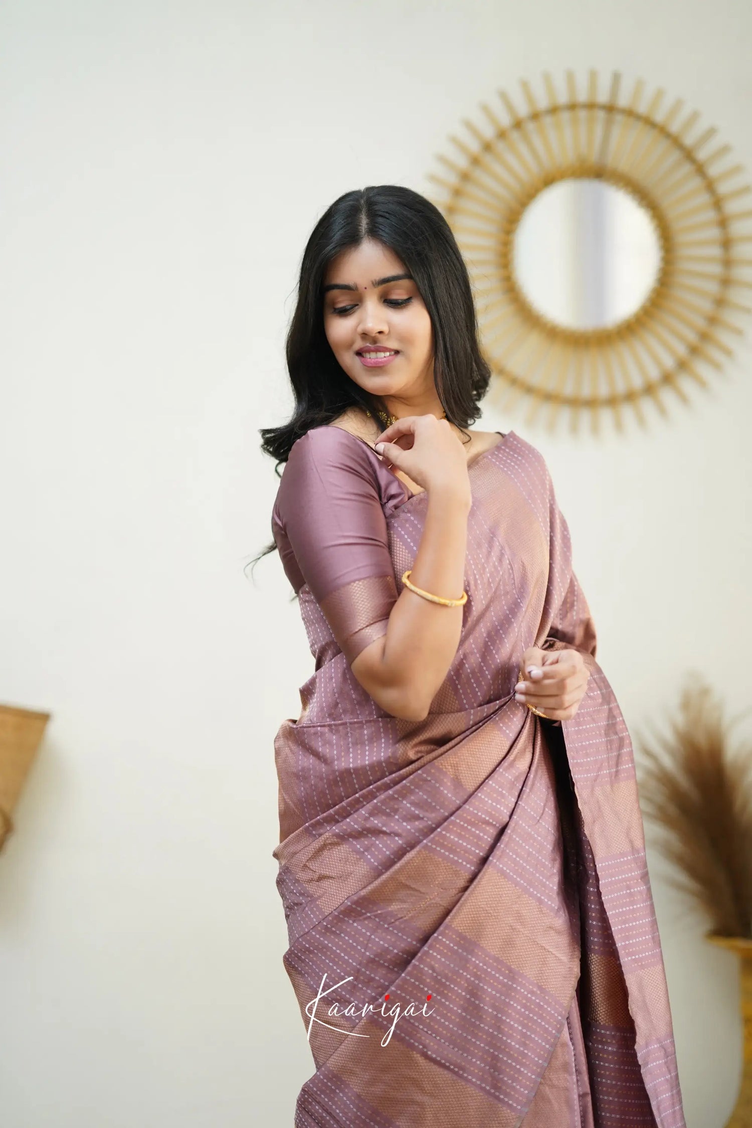 Sita - Mauve Brown Semi Silk Saree Sarees