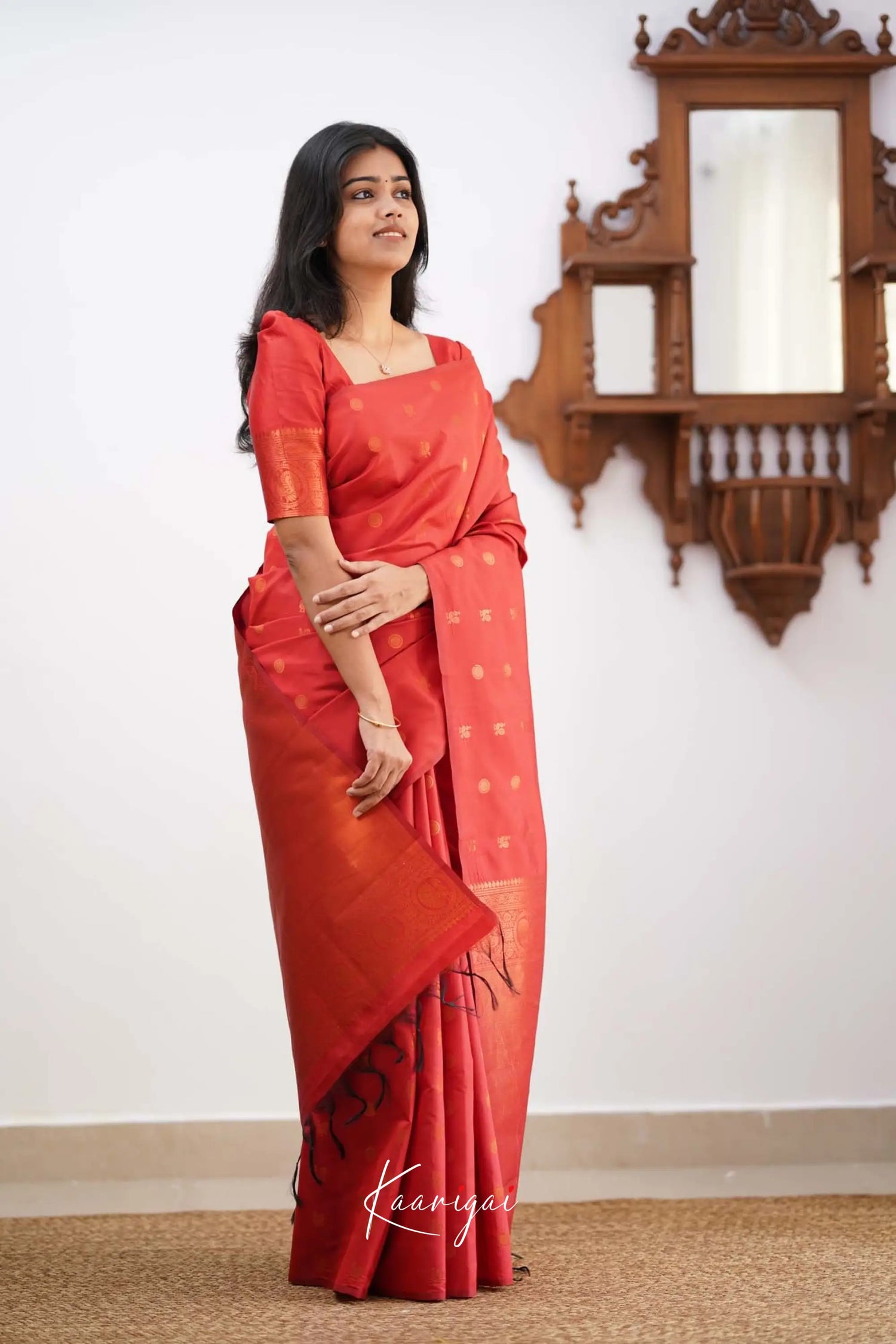 Sita- Red Semi Silk Saree Sarees