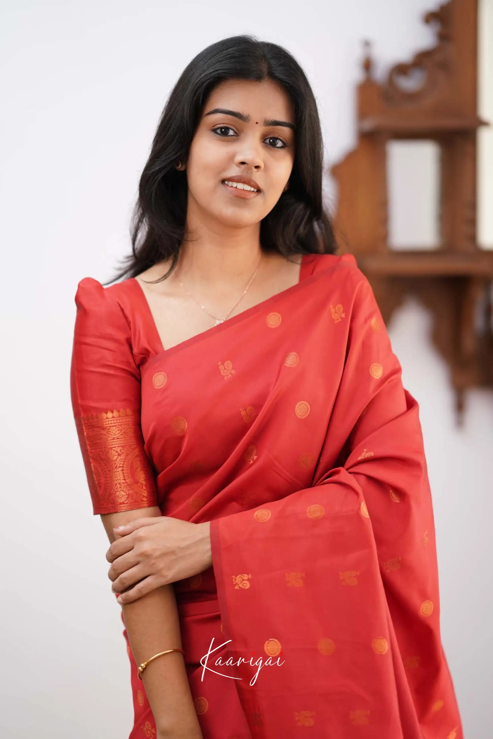 Sita- Red Semi Silk Saree Sarees