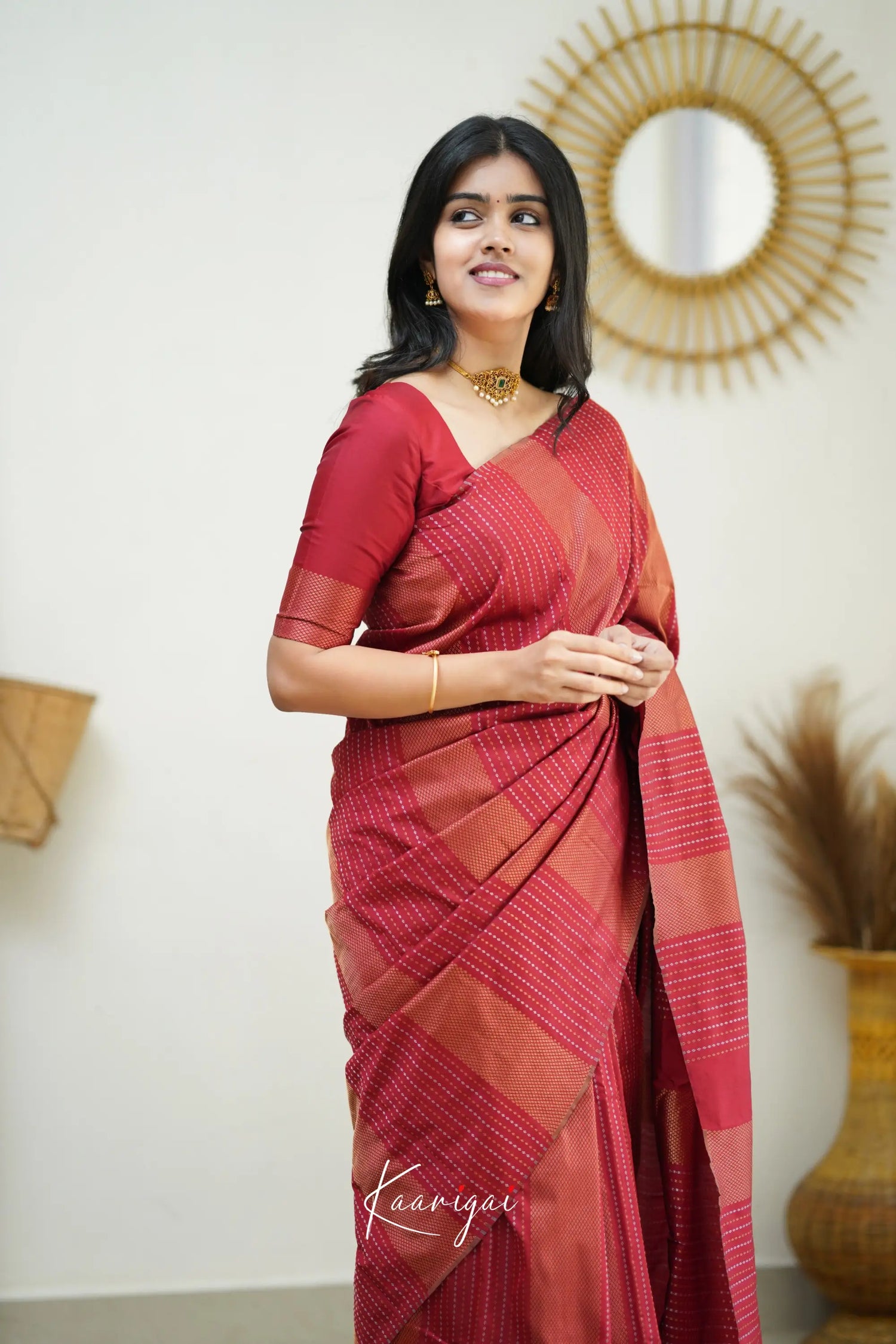 Sita - Red Semi Silk Saree Sarees