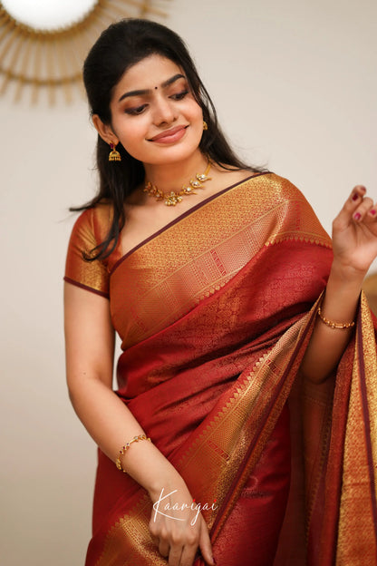 Sita - Red Semi Silk Saree Sarees