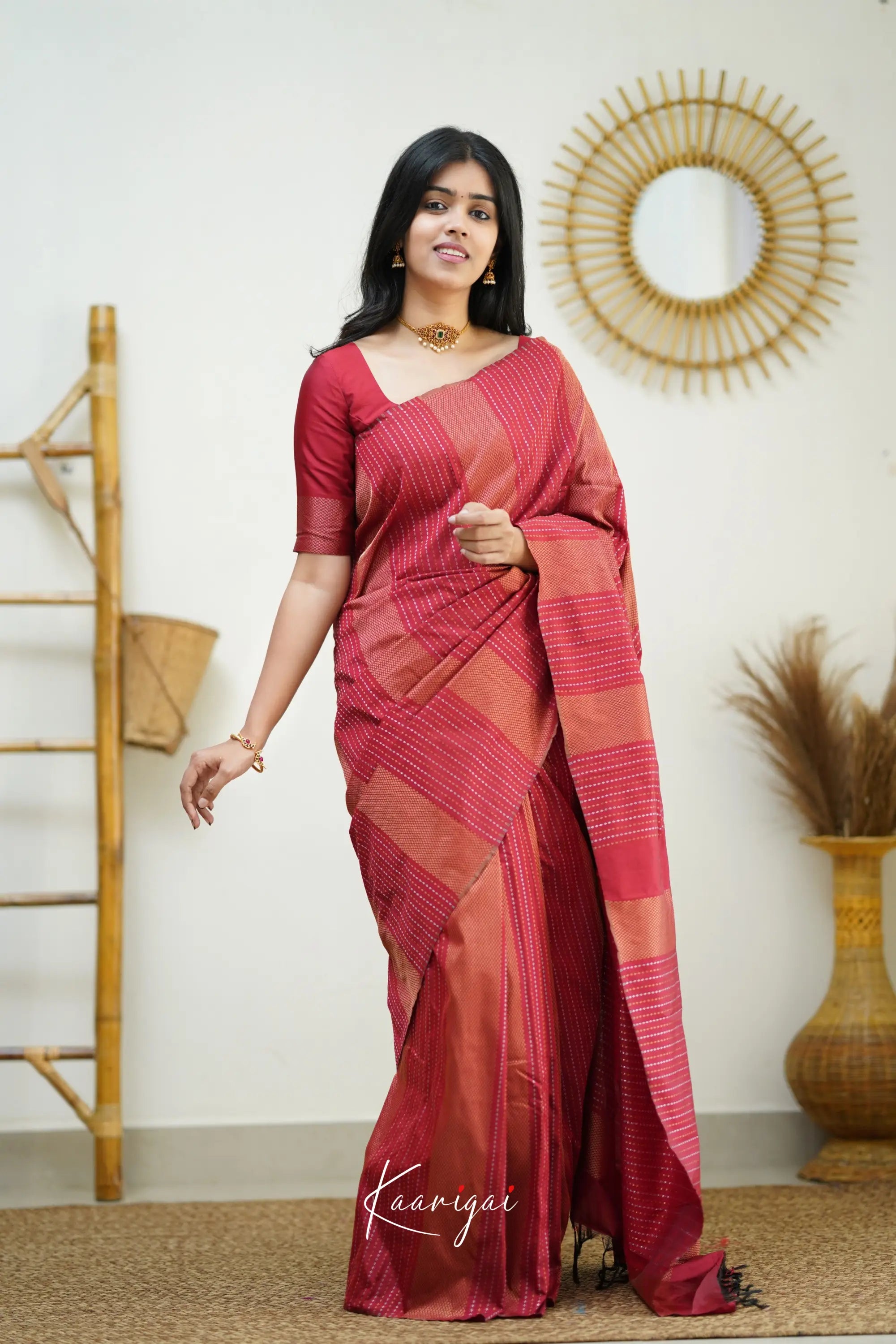 Sita - Red Semi Silk Saree Sarees