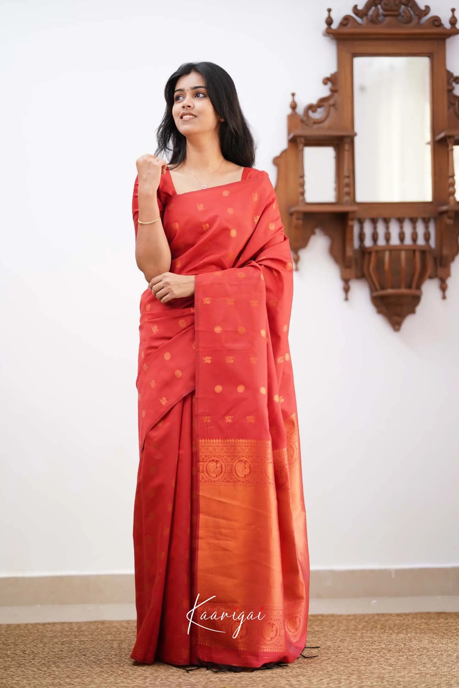 Sita- Red Semi Silk Saree Sarees