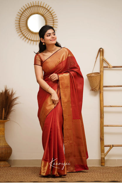 Sita - Red Semi Silk Saree Sarees