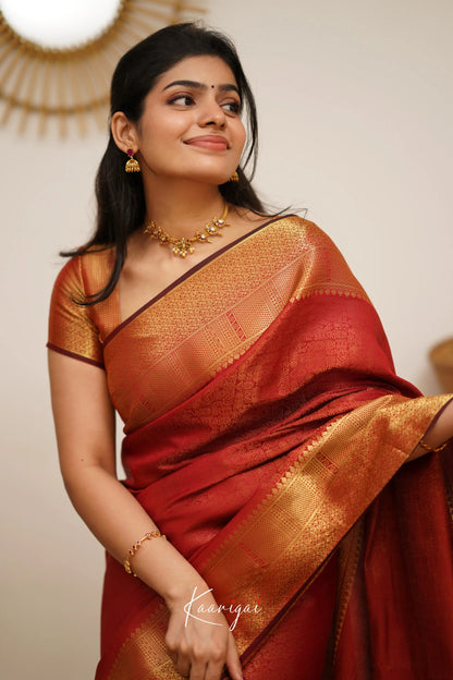 Sita - Red Semi Silk Saree Sarees