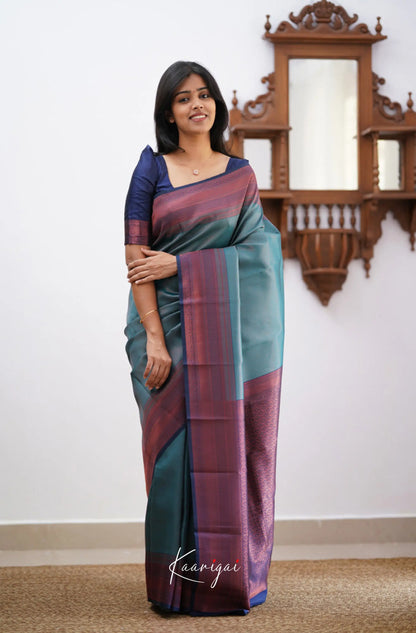 Sita - Teal Blue Semi Silk Saree Sarees