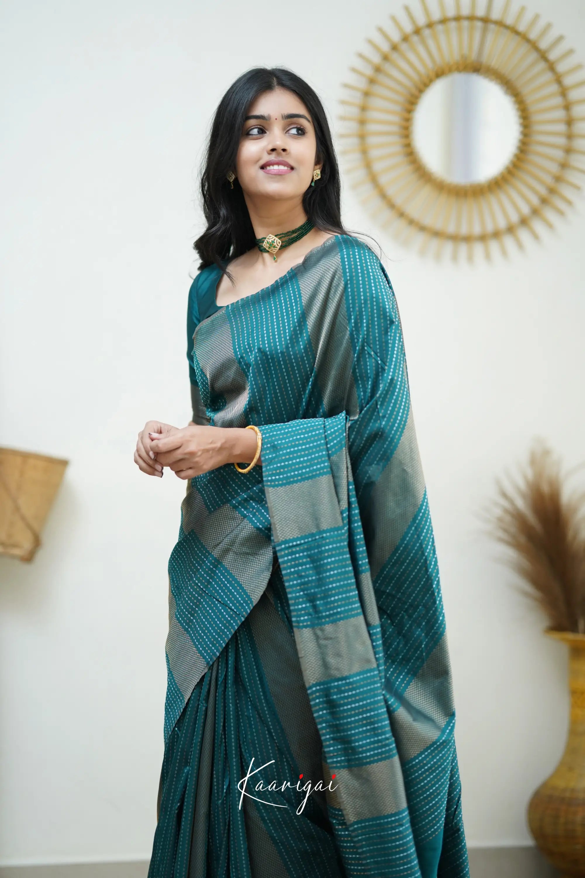 Sita - Teal Semi Silk Saree Sarees