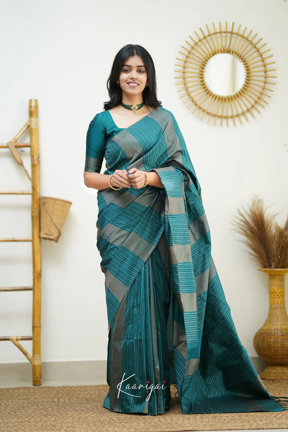 Sita - Teal Semi Silk Saree Sarees