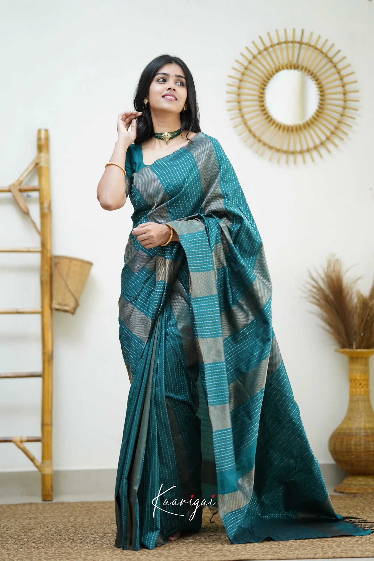 Sita - Teal Semi Silk Saree Sarees