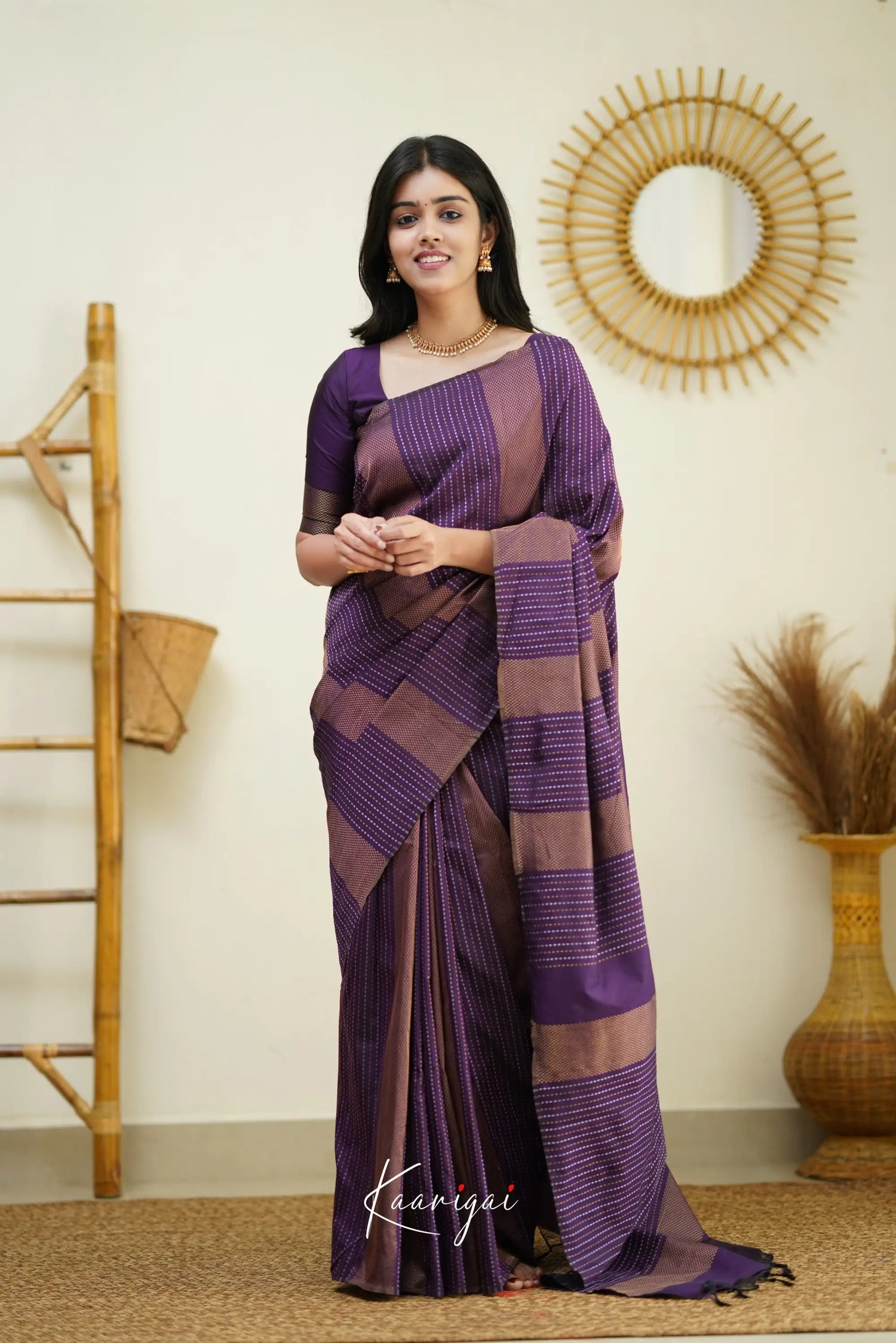 Sita - Violet Semi Silk Saree Sarees