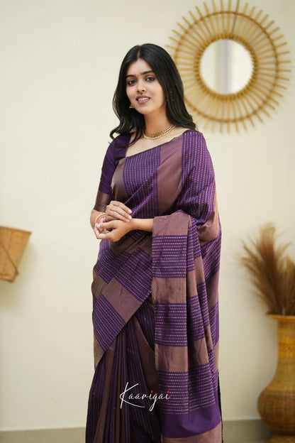 Sita - Violet Semi Silk Saree Sarees