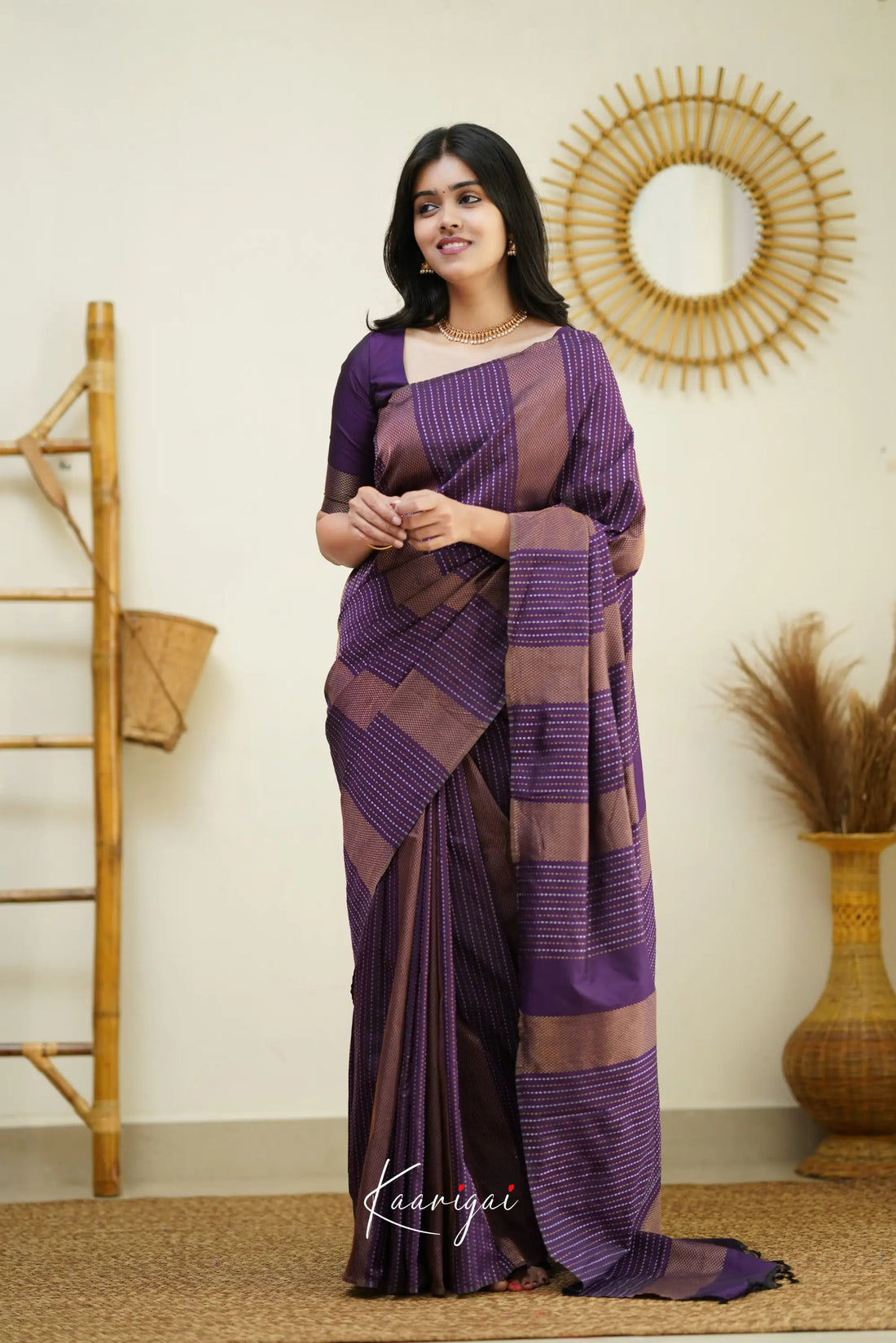 Sita - Violet Semi Silk Saree Sarees