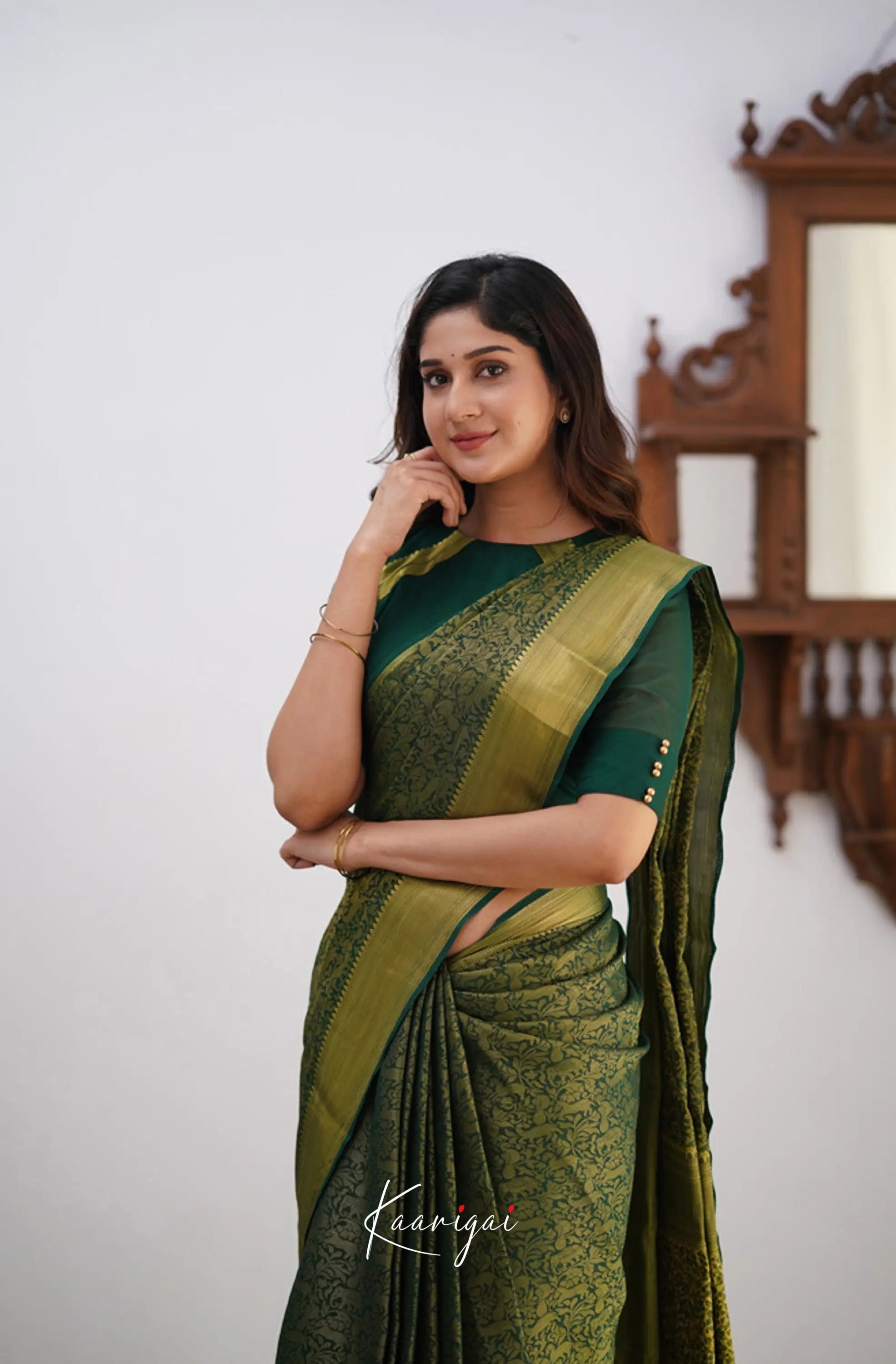 Tara - Dark Green Georgette Sarees