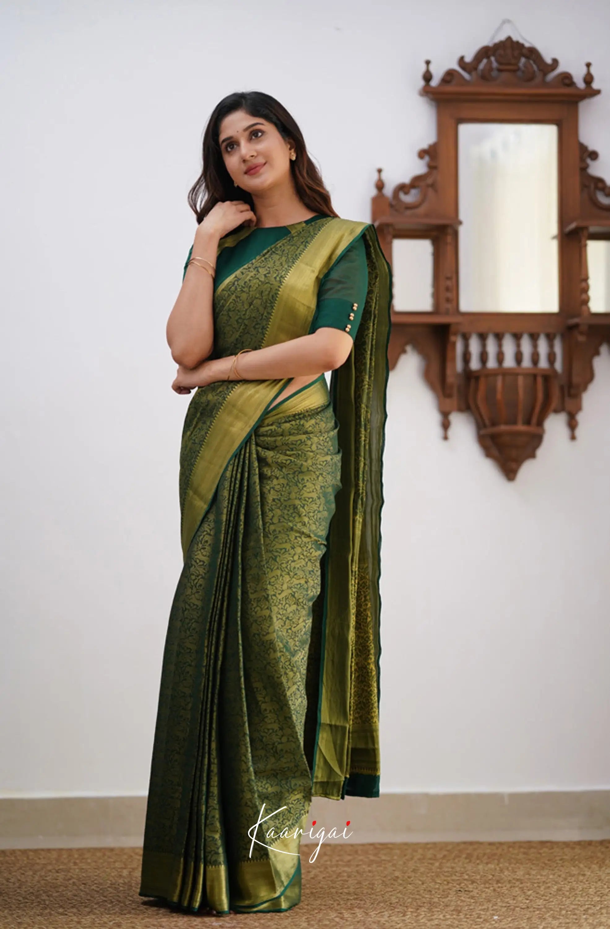 Tara - Dark Green Georgette Sarees