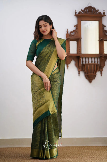 Tara - Dark Green Georgette Sarees