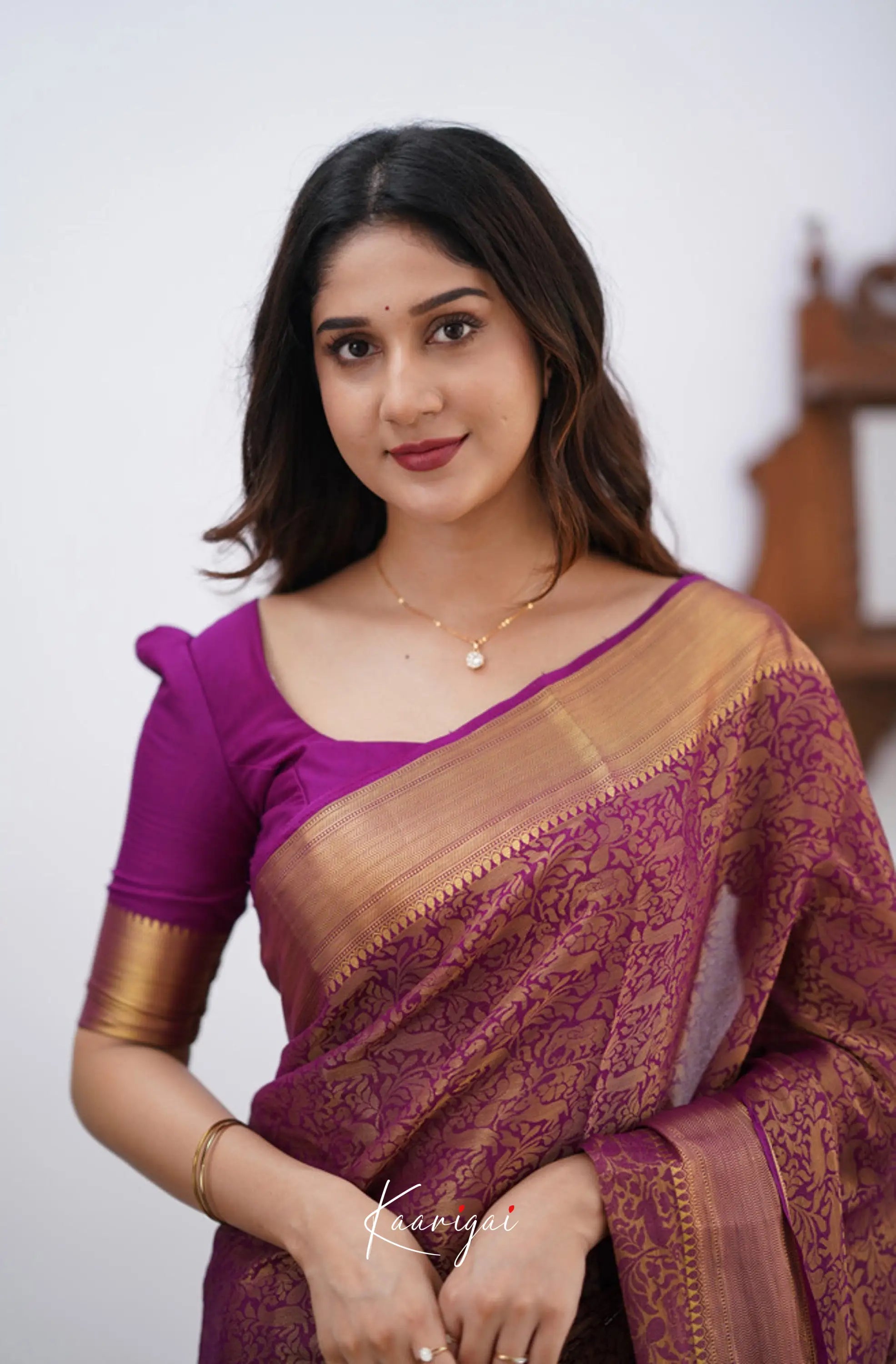 Tara - Magenta Georgette Sarees