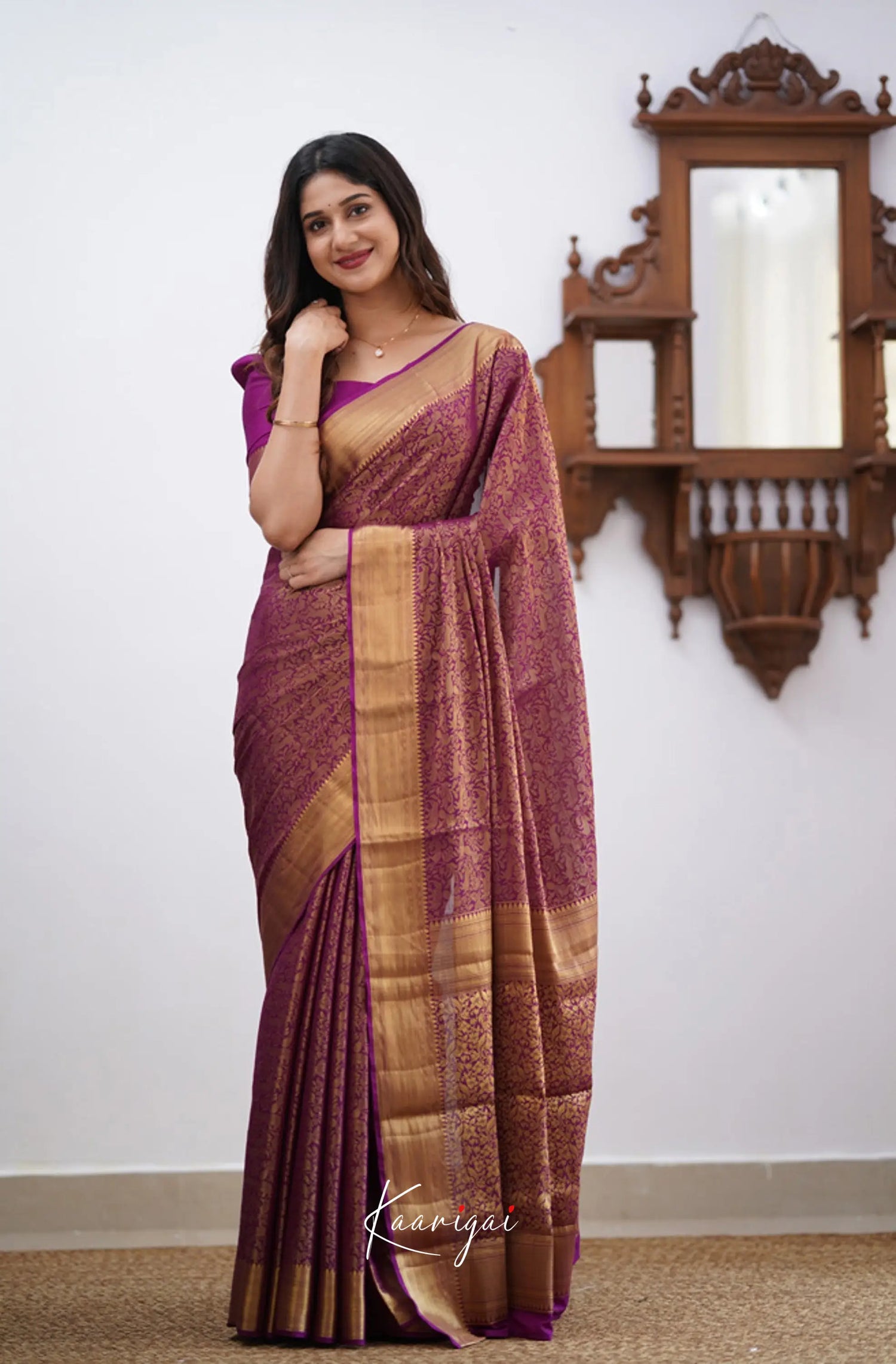 Tara - Magenta Georgette Sarees