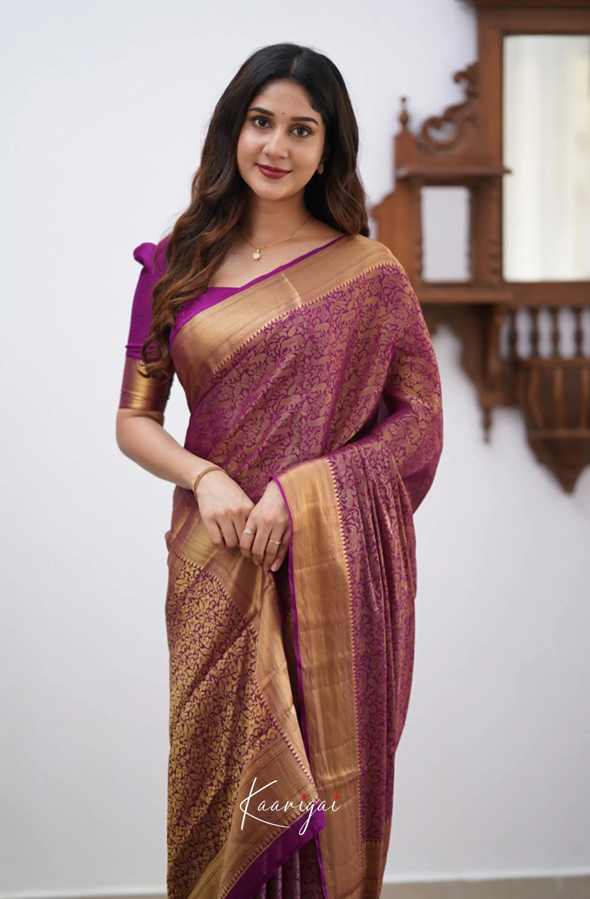 Tara - Magenta Georgette Sarees