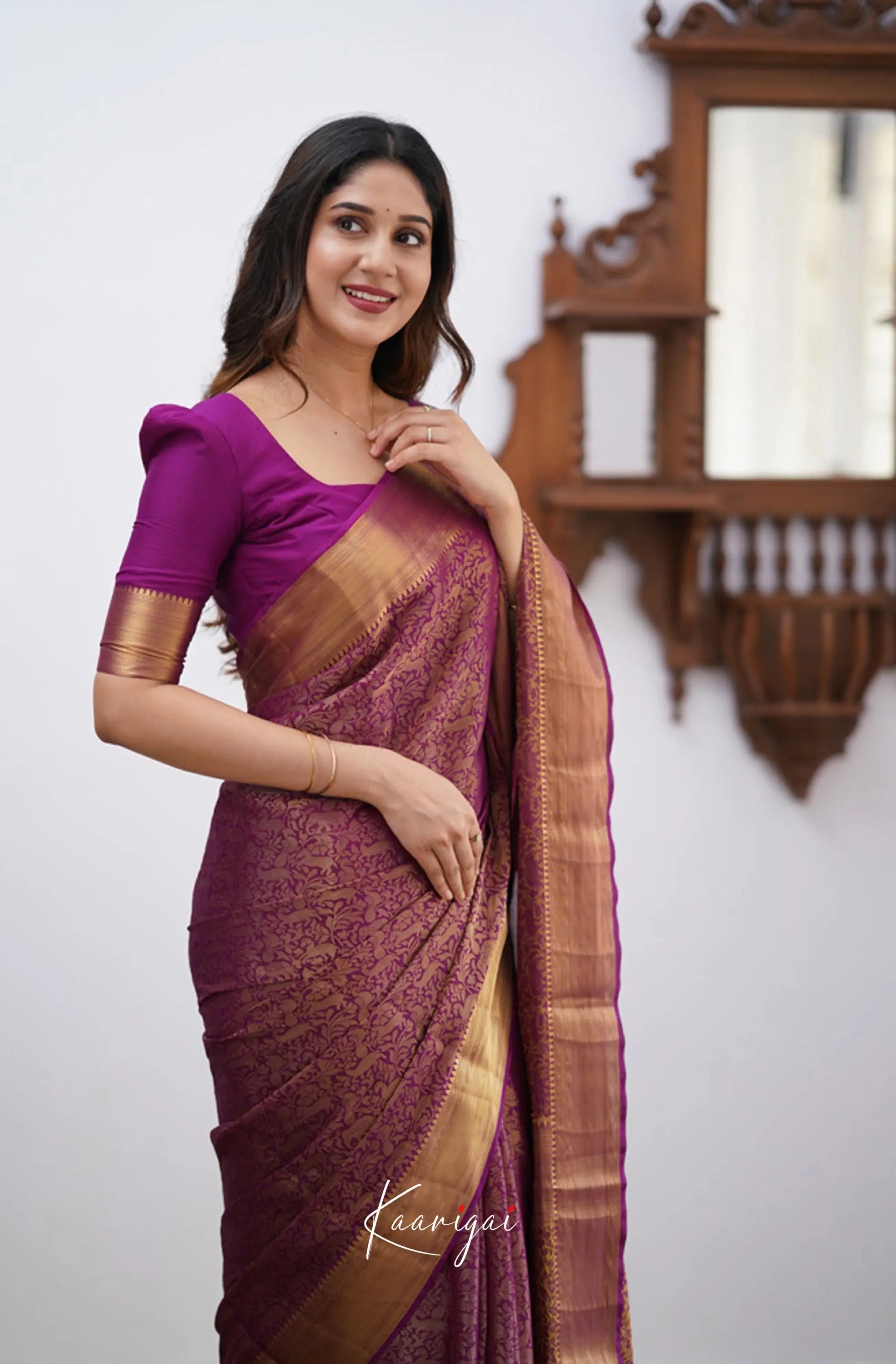 Tara - Magenta Georgette Sarees