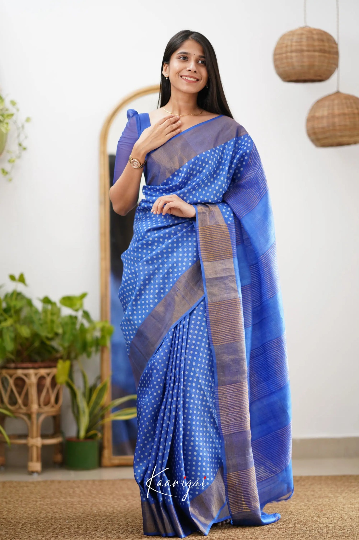 Tarika Ink Blue Shade Pure Tussar Saree Sarees