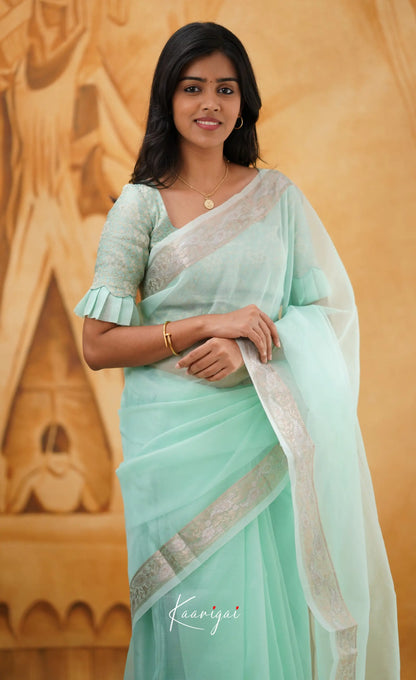 Vinathi- Pastel Blue Organza Saree Sarees