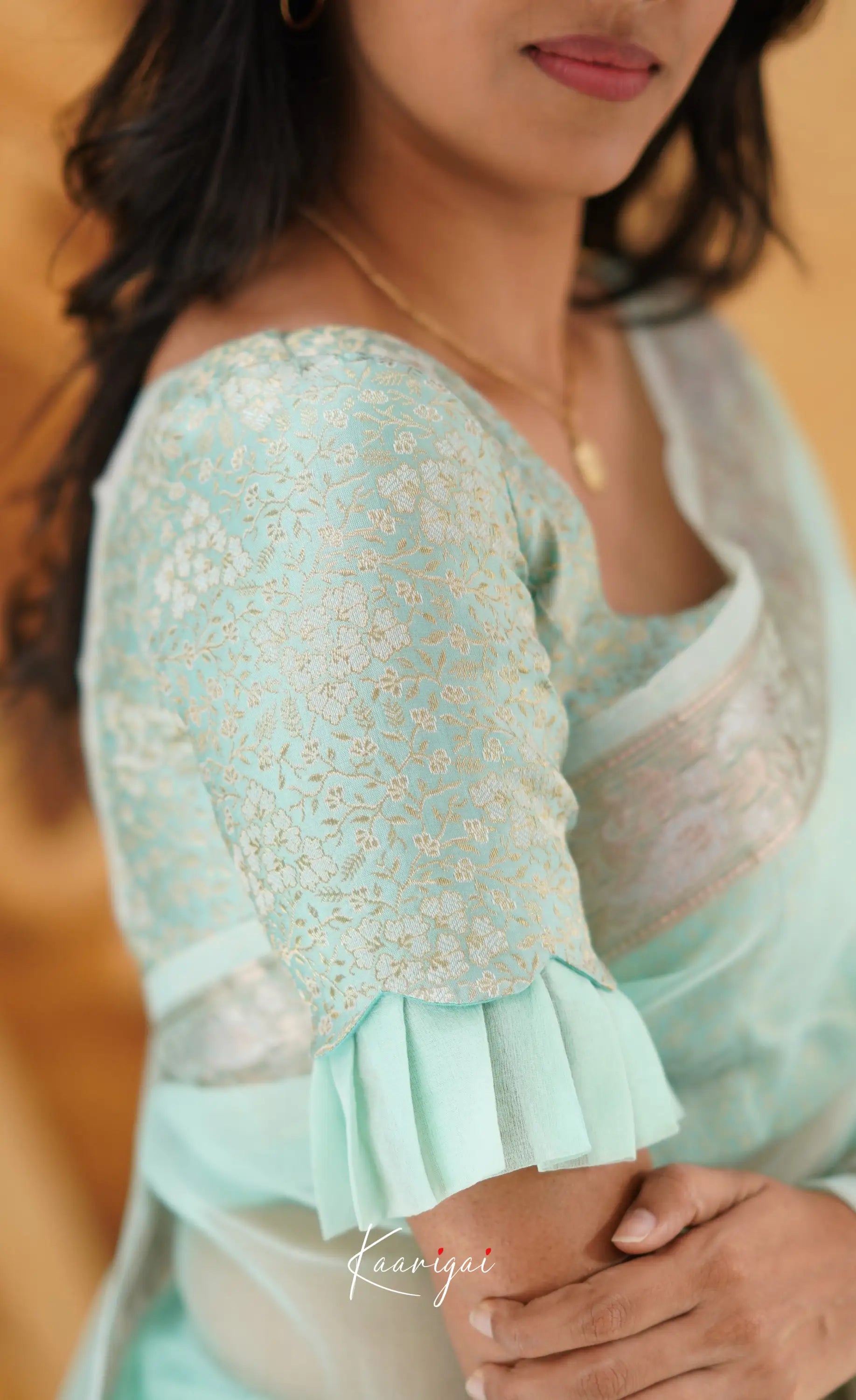 Vinathi- Pastel Blue Organza Saree Sarees