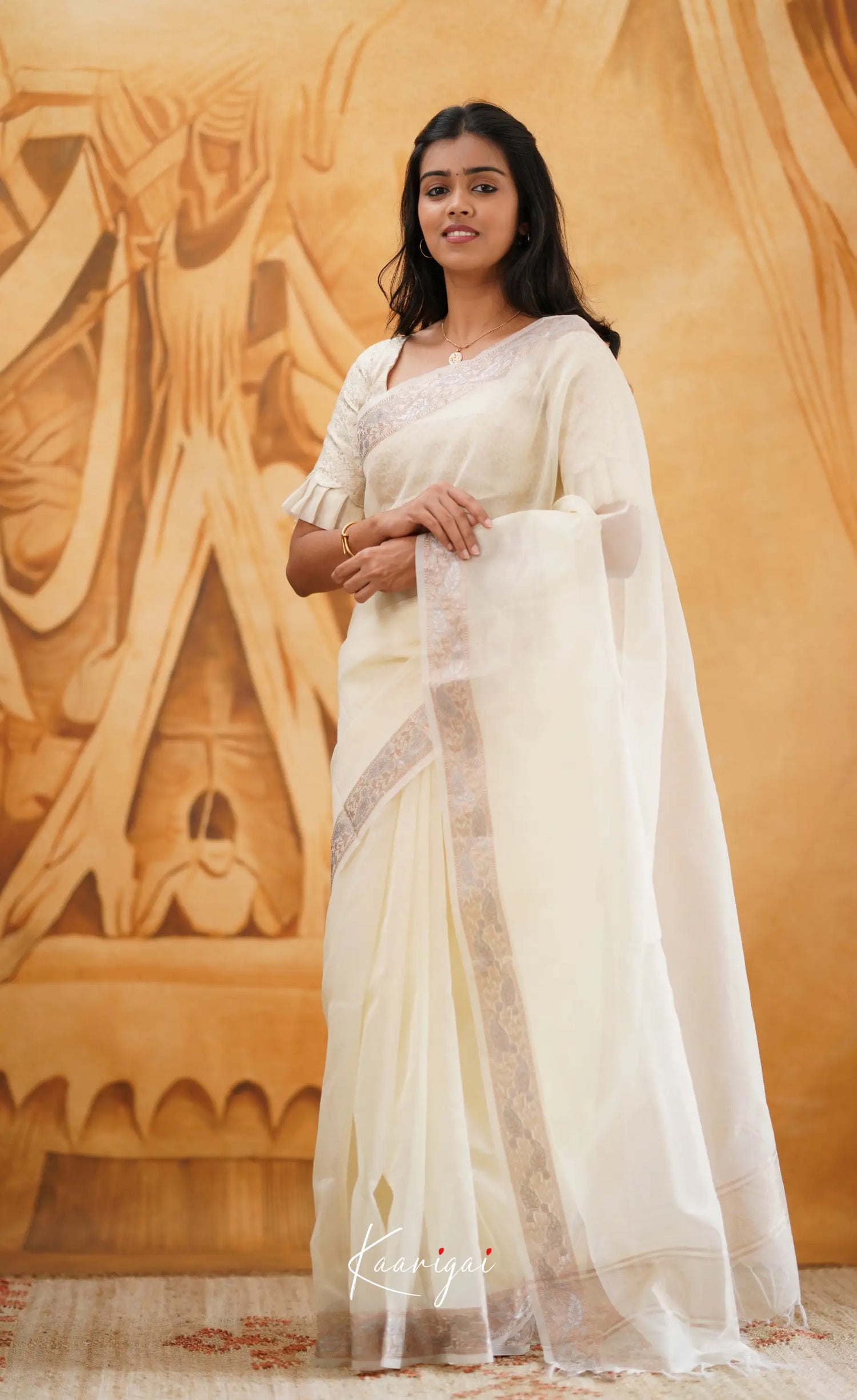 Vinathi- White Organza Saree Sarees