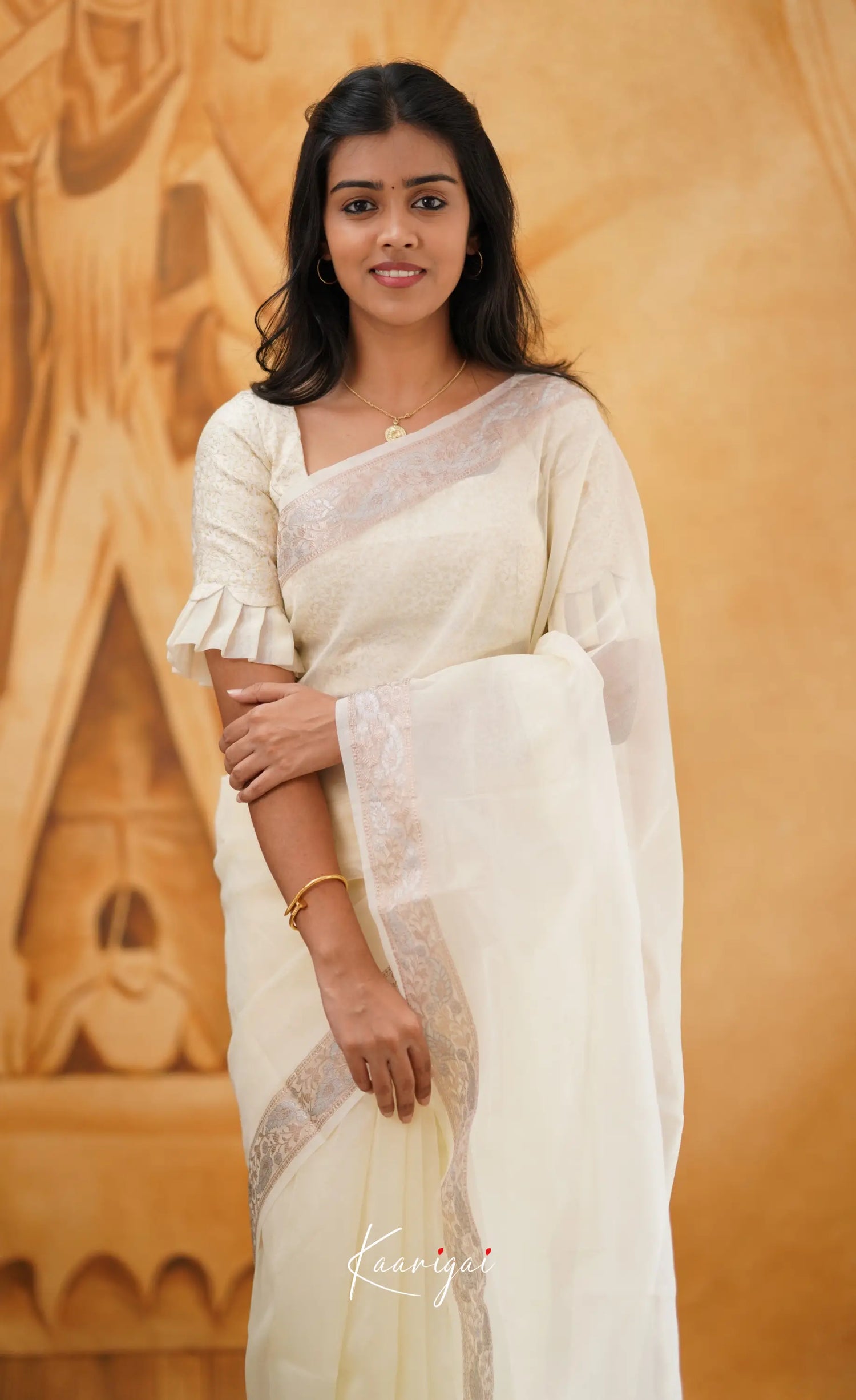 Vinathi- White Organza Saree Sarees